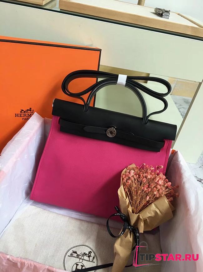 Hermes Herbag 31cm (Deep Rose Red_Black) - 1