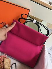 Hermes Herbag 31cm (Deep Rose Red_Black) - 6