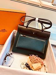 Hermes Herbag 31cm (Dark Green_Dark Brown) - 4