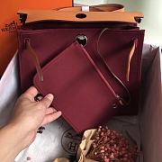 Hermes Herbag 31cm (Burgundy_Light Brown) - 4