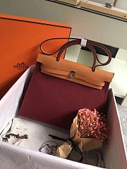 Hermes Herbag 31cm (Burgundy_Light Brown) - 1