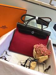 Hermes Herbag 31cm (Dark Red_Dark Brown) - 1