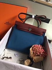 Hermes Herbag 31cm (Turkish Blue_Red-Brown) - 1