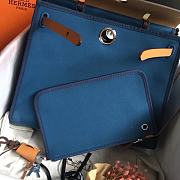 Hermes Herbag 31cm (Turkish Blue_Light Brown) - 3