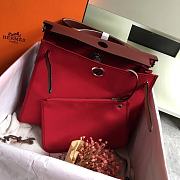 Hermes Herbag 31cm (Dark Red_Red Brown) - 3