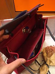 Hermes Herbag 31cm (Dark Red_Electric Blue) - 4