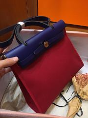 Hermes Herbag 31cm (Dark Red_Electric Blue) - 5