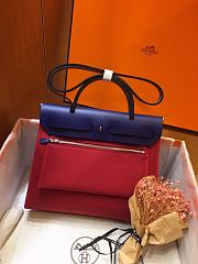 Hermes Herbag 31cm (Dark Red_Electric Blue) - 6