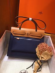 Hermes Herbag 31cm (Dark Blue_Medium Brown) - 6