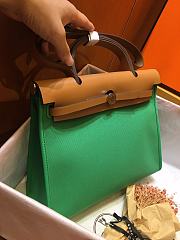 Hermes Herbag 31cm (Green_Medium Brown) - 4