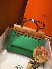 Hermes Herbag 31cm (Green_Medium Brown) - 2