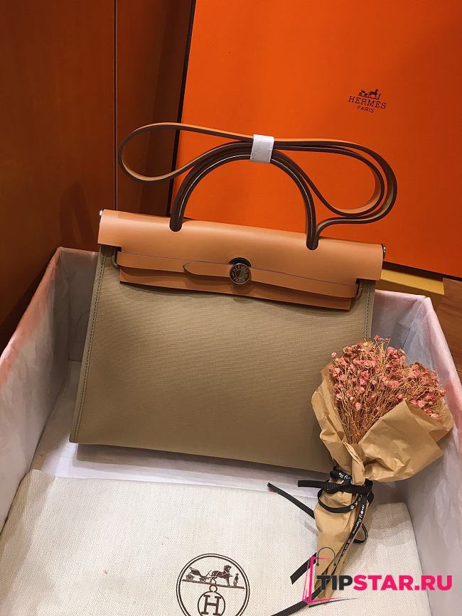 Hermes Herbag 31cm (Gray_Medium Brown) - 1