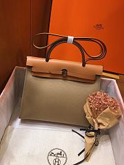 Hermes Herbag 31cm (Gray_Medium Brown) - 1