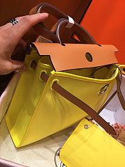 Hermes Herbag 31cm (Fluorescent Yellow_Medium Brown) - 2