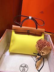 Hermes Herbag 31cm (Fluorescent Yellow_Medium Brown) - 1