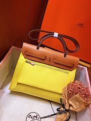 Hermes Herbag 31cm (Fluorescent Yellow_Medium Brown) - 6