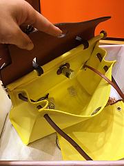 Hermes Herbag 31cm (Fluorescent Yellow_Red Brown) - 2