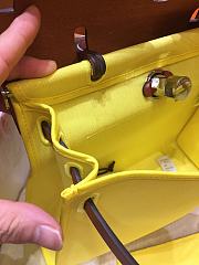 Hermes Herbag 31cm (Fluorescent Yellow_Red Brown) - 3