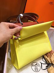 Hermes Herbag 31cm (Fluorescent Yellow_Red Brown) - 5