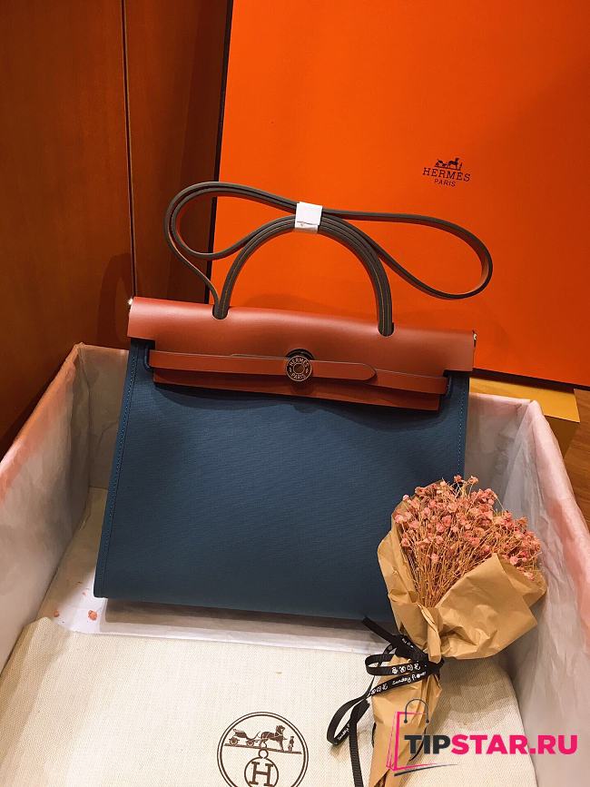 Hermes Herbag 31cm (Blue_Redbrown) - 1