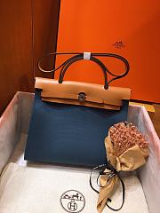 Hermes Herbag 31cm (Blue_Medium Brown) - 1