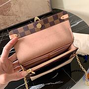 LV Damier Ebene Canvas Vavin Chain Wallet Brown Rice White N60237  - 4