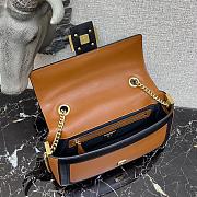 FENDI Mini Baguette Chain Brown And Black Nappa Leather Bag 8BS045ACNZF1C6X  - 4