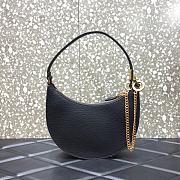 VALENTINO VLogo Palm-Grained Calfskin Hobo Bag 0707 Black   - 3