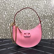 VALENTINO VLogo Palm-Grained Calfskin Hobo Bag 0707 Pink  - 1