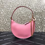 VALENTINO VLogo Palm-Grained Calfskin Hobo Bag 0707 Pink  - 2