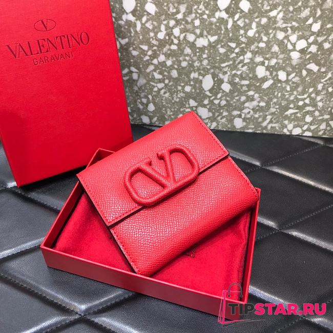 VALENTINO Logo Wallet Red 063  - 1