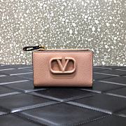 VALENTINO Garavani Logo Coin Purse Card Holder Nude 066  - 1