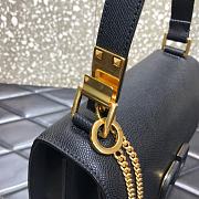 VALENTINO V-Ring Logo Leather Shoulder Bag Black 22cm 0808 - 5