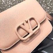 VALENTINO V-Ring Logo Leather Shoulder Bag Nude 18cm 0806  - 6