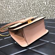 VALENTINO V-Ring Logo Leather Shoulder Bag Nude 18cm 0806  - 5