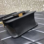 VALENTINO V-Ring Logo Leather Shoulder Bag Black 18cm 0806  - 5