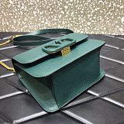 VALENTINO V-Ring Logo Leather Shoulder Bag Green 18cm 0806  - 3