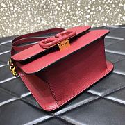 VALENTINO V-Ring Logo Leather Shoulder Bag Red 18cm 0806 - 4