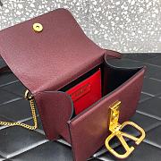 VALENTINO V-Ring Logo Leather Shoulder Bag Red 18cm 0806 - 5