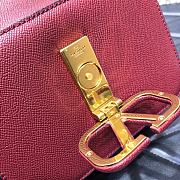 VALENTINO V-Ring Logo Leather Shoulder Bag Red 18cm 0806 - 6