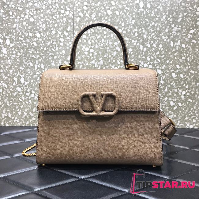 VALENTINO VSling Leather Top Handle Bag Beige 2829  - 1