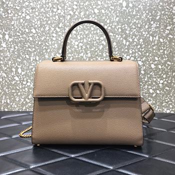 VALENTINO VSling Leather Top Handle Bag Beige 2829 