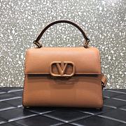 VALENTINO VSling Leather Top Handle Bag Dark Beige 2829  - 1