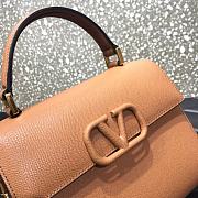VALENTINO VSling Leather Top Handle Bag Dark Beige 2829  - 5