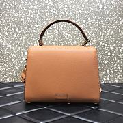 VALENTINO VSling Leather Top Handle Bag Dark Beige 2829  - 6