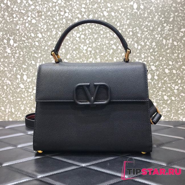 VALENTINO VSling Leather Top Handle Bag Black 2828  - 1