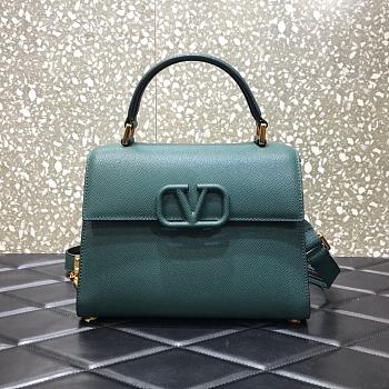 VALENTINO VSling Leather Top Handle Bag Green 2828 