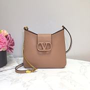 VALENTINO VSling Grainy Calfskin Hobo Bag 0802 Nude - 1