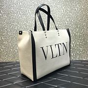 VALENTINO Garavani Natural VLTN Canvas Shopper Bag  - 4