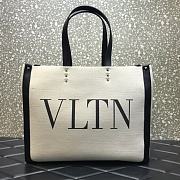VALENTINO Garavani Natural VLTN Canvas Shopper Bag  - 1